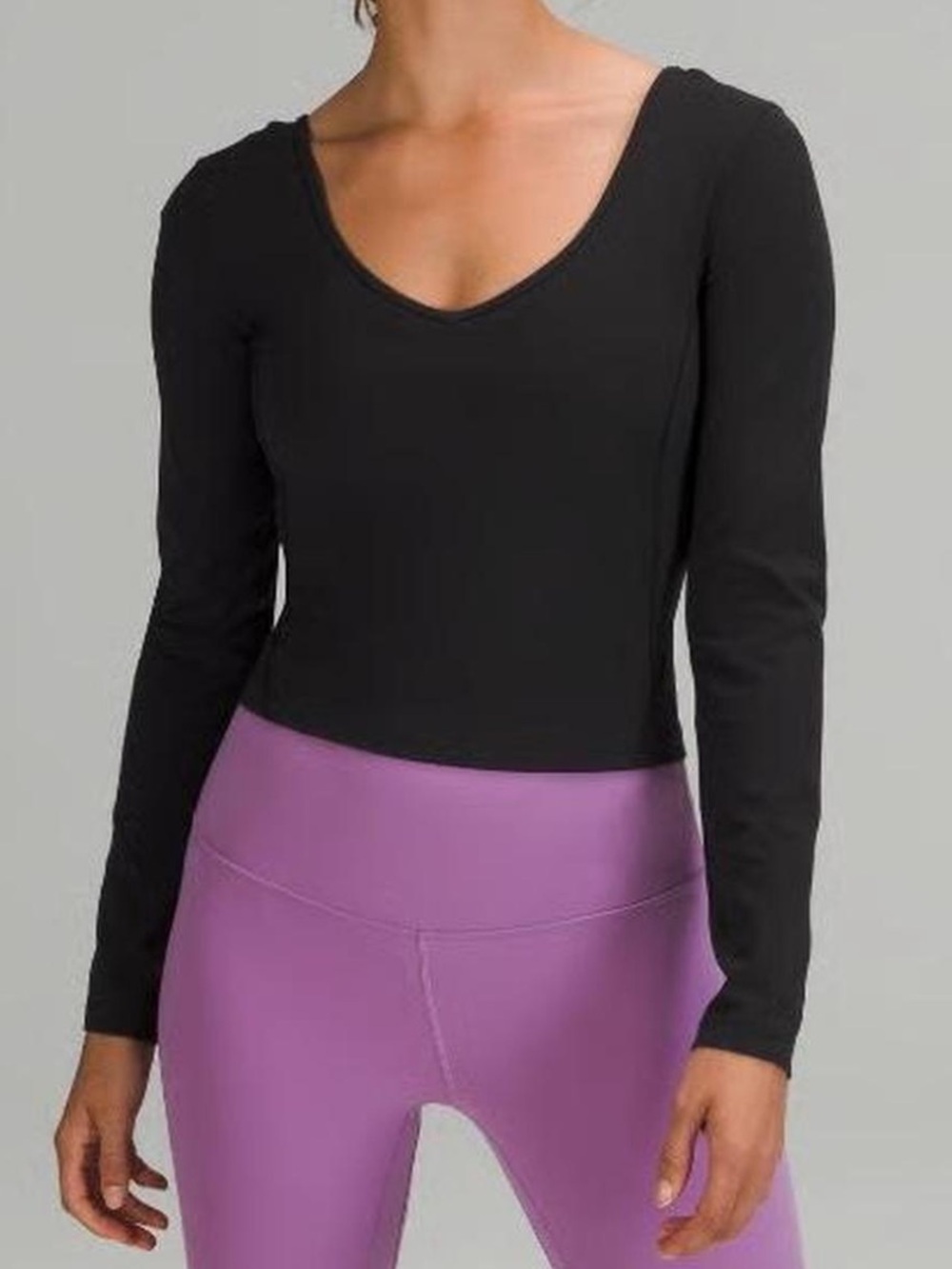 lululemon athletica Black Long-Sleeve Scoop Neck Top